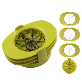GUDEKIKL 4 In 1 Fruit Cutters Slicer, Stainless Steel Fruit Divider Corer, Fruit Slicer With Non-Slip Base, Mango Slicer Splitter Corer Set Kitchen Gadget