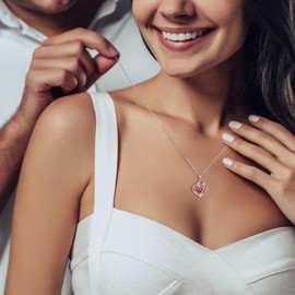 Iefil Birthstone Necklaces for Women - Mothers Day Gift Ideas, I Love You to The Moon and Back Necklace, Alexandrite Heart Necklace, June Birthstone Necklace, Jewelry Gifts for Her Wife Mom Daughter