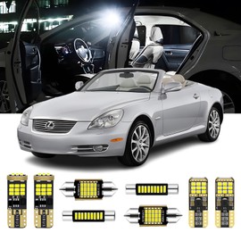 AENVTOL 14 Pieces Interior LED Lights Kit for SC430 2001 2002 2003 2004 2005 2006 2007 2008 2009 2010 White 6000K LED Interior Bulbs Replacement Package + License Plate Lights, Install Tool