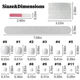 LoveOurHome 240pc White False Toe Nails Colored Press on Toenails Full Cover Short Square Fake Toenails Artificial Pedicure Tips with Tabs Glue for Women Girls