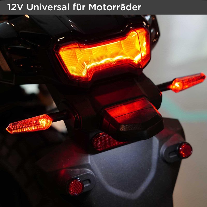 evermotor Running Effect Motorcycle Indicator LED E-Approved, Pack of 2