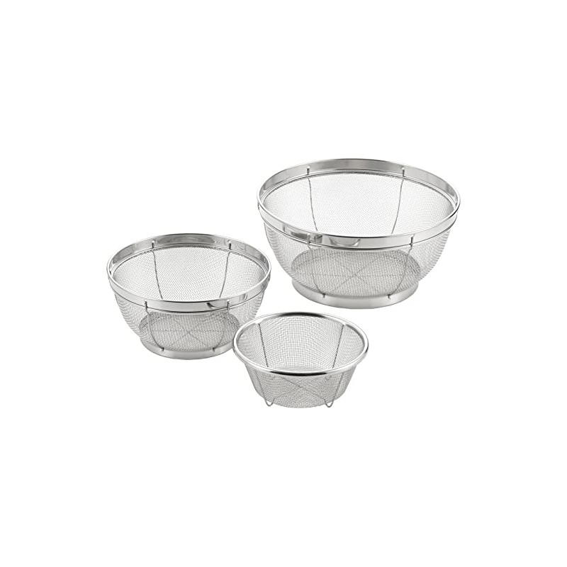 Yoshikawa Colander, 3-piece (5.9, 7.5, 9.8 inches (15, 19, 25