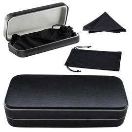 SMARTTOP Hard Shell Eyeglass Case- Glass Case With Cleaning Bag Cloth Glasses Case hard shell for men women