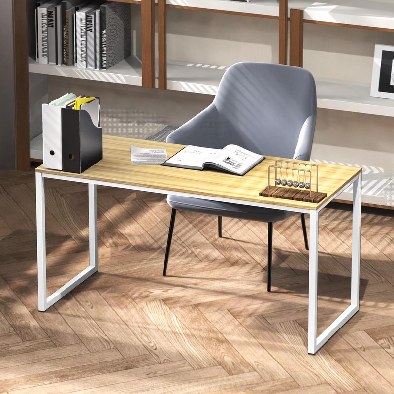 SHW Mission 55-Inch Home Office Computer Desk, Oak