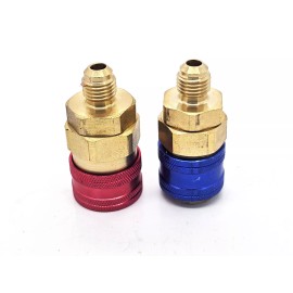 IUS A/C R134a Quick Coupler Adapter Car High & Low Side HVAC SAE Male Flare Fitting