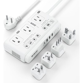 220v to 110v Voltage Converter Adapter: International US to Europe Travel Power Strip Plug Transformer - 2000W Electric Hair Dryer Step Down Outlet Converters for US European UK EU Italy