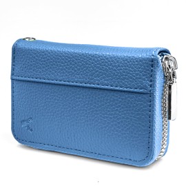 Staghorn Women’s Wallet RFID Card Holder Travel Wallet w/t Zip, Key Ring Chain & Lanyard Slot – Secure Compact Small Purse (Teal Blue)