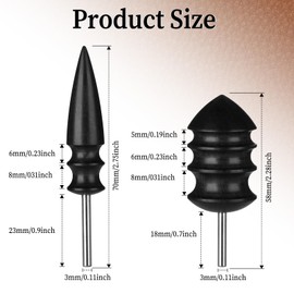 2PCS Leather Burnisher Bits, Leather Working Tools Leather Edge Burnish Kit Wood Leather Edge Burnisher Tool for Burnishing Leather Craft Hand Making
