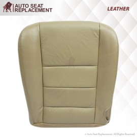 Auto Seat Replacement, Compatible with 2003 2004 2005 2006 2007 Ford F250 F350 Lariat Leather Seat Cover Replacement (Driver Bottom, Medium Parchment Tan)