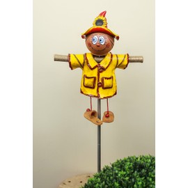 Midene Ceramic Garden Decoration - Yellow Scarecrow