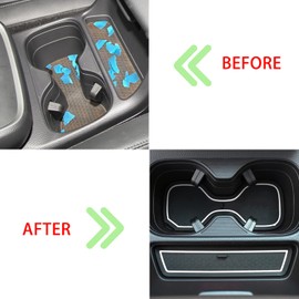 LOCOY Center Console Liner for Honda CRV Accessories 2023 2024 2025 2026, for CR-V Cup Holder Mat, Door Slot Pad, Coaster Trim, Non-Slip Dust Interior, Custom Rubber Decoration Insert (17pcs, White)