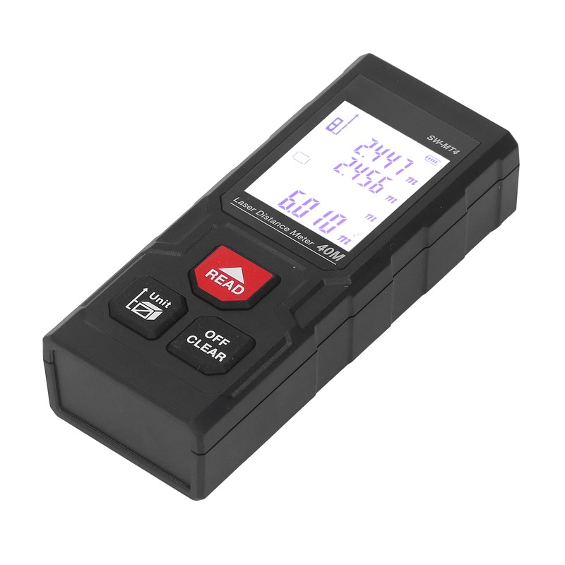 Laser Distance Meter Millimeter Level Accuracy 40m Range Red Light