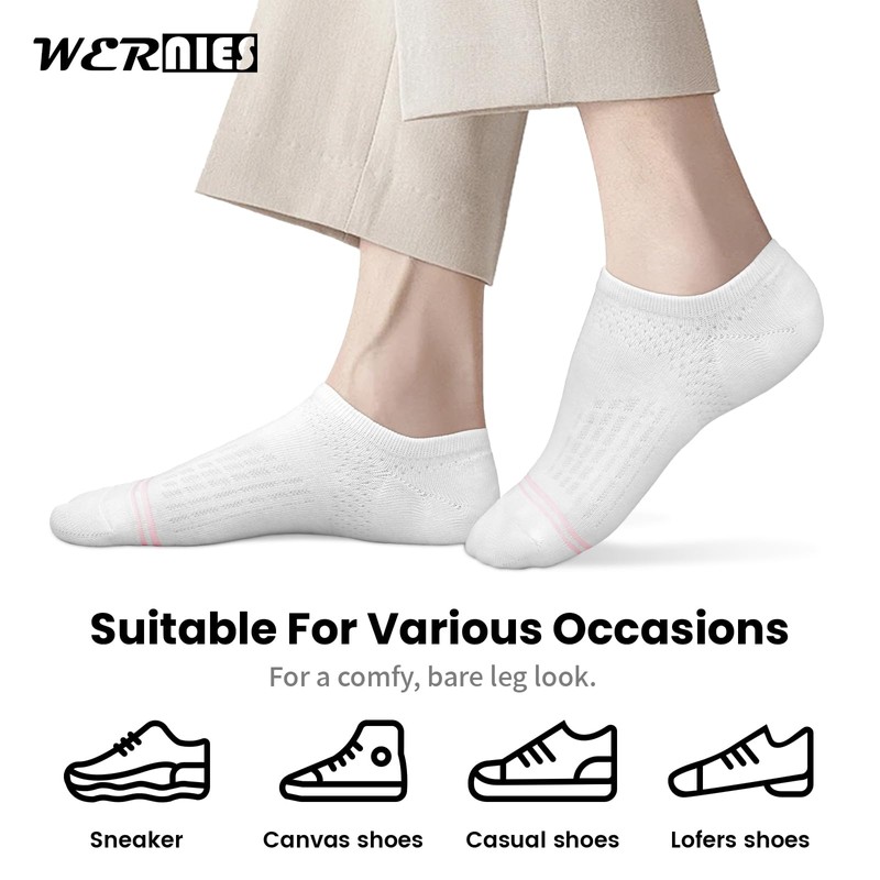 wernies No Show Socks Womens 10 Pairs Low Cut Ankle
