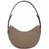 Small Crescent Smooth PU Leather Armpit Shoulder Bag (Stone)