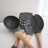 Beille Grey Nylon Ladle with Soft Grip Ergonomic Wooden Handle
