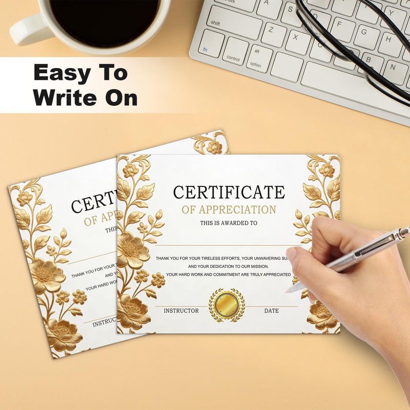 SMOQYKBW 25PCS Thank You Certificates 8×10 Inch Awards, Recognition Certificates,