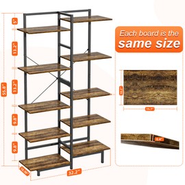 Aquzee Large Purse Rack, 5 Tier Purse Display Shelf, Purse Storage Organizer, Bag Handbag Organizer for Women Closet Cloakroom Bedroom Entryway, Rustic Brown