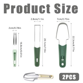 Ellxen 3-in-1 Watermelon Fork Cutter Made of Stainless Steel, Novelty Stainless Steel Watermelon Ice Lolly Cutter, Watermelon Cutter, for Home, Party, Camping, Kitchen Appliance (Green, Yellow)