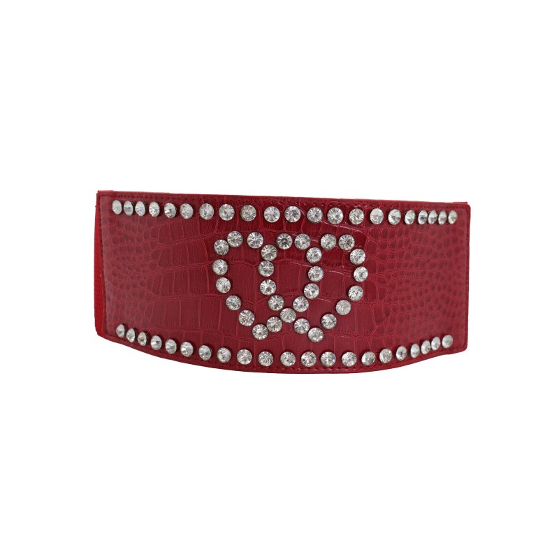 Unbranded Women Red Elastic Wide Friendship Statement Belt Hip High