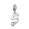 LaMenars Letter Dangle Bead Charms Initial Alphabet A-Z 925 Sterling