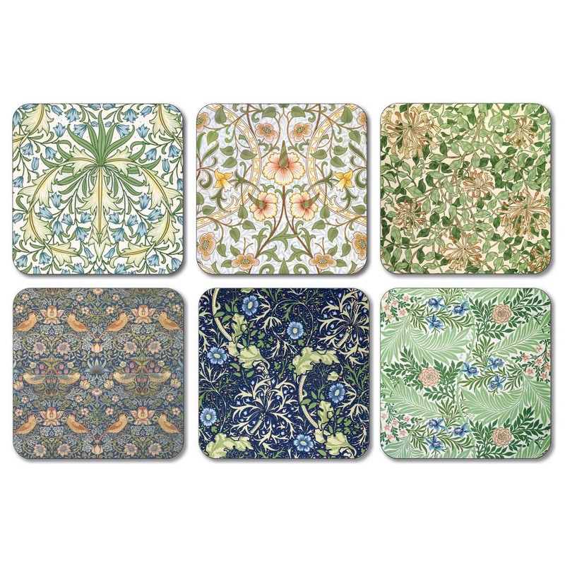 William Morris Mixed Patterns Coasters - Set of 6