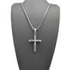 NYFASHION101 Crucifix Jesus on Rugged Cross Pendant Pendant with 3mm