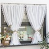 Yaland Linen Look Net Curtain with Delicate Lace Wave Edge