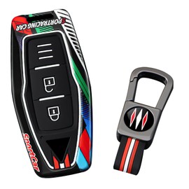 ontto Luminous car Key fob Cover fit for Mitsubishi Outlander 2025 2024 2023 2022 Key Holder Metal Smart Shell case Keyring Keychain auto Styling Accessories 2 Buttons Black