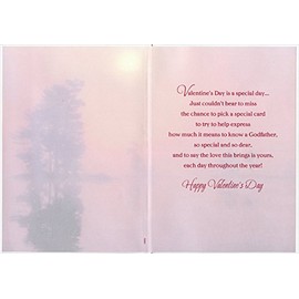 Embossed Tree on Deep Red: Godfather - Designer Greetings Valentine's Day Card