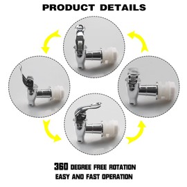 Drink Dispenser Spigot Spout Replacement Push Style Cooler faucet for Beverage Dispenser Carafe Water Bottle Jug Ceramic Water Crock Lever Pour Spout Tap BPA Free 4 Pack by GwenB