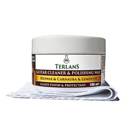 Terlans Guitar Body Protectant Cleaner and Polishing Wax, 100 ml Microfiber Cloth included