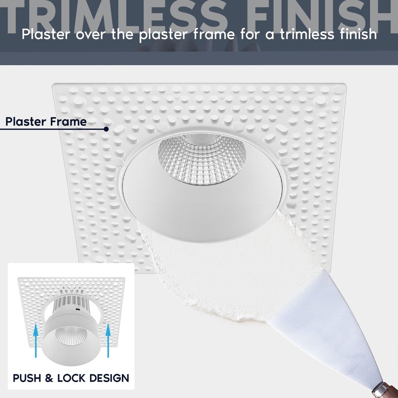 LUXRITE 3 Inch Trimless LED Recessed Lighting, 15W, 1100LM, 5CCT
