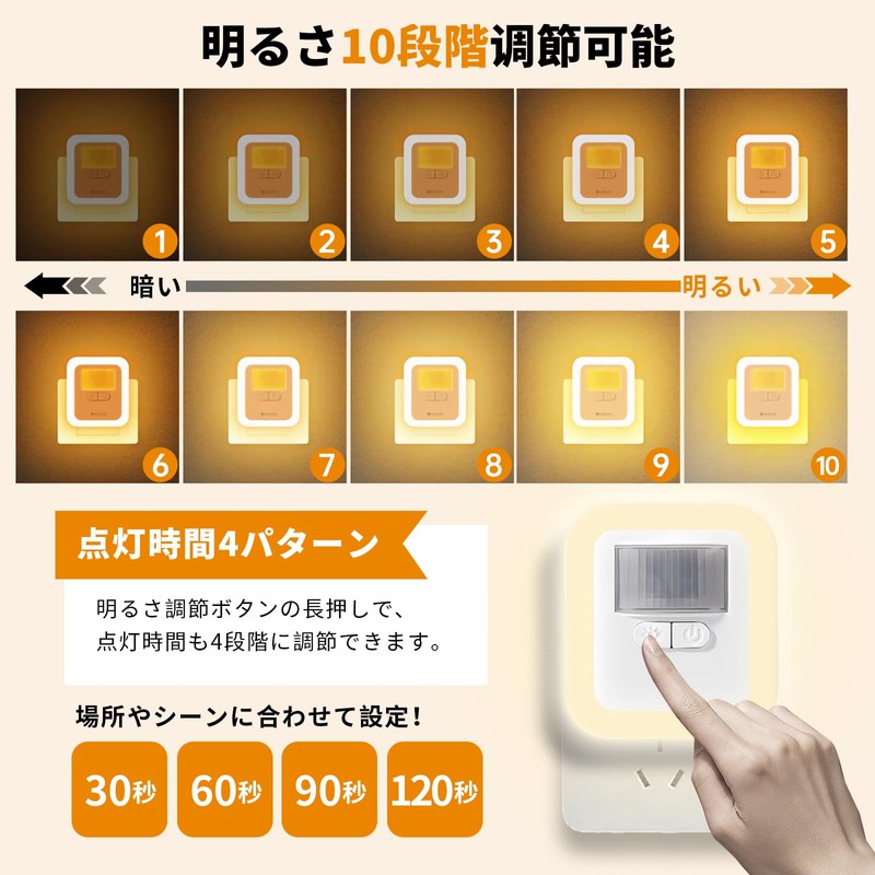 Motion Sensor Light, Indoor Foot Light, Night Light, Brightness Adjustment