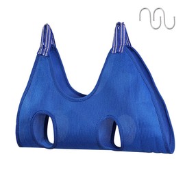 Qrity 1 Piece Cat Grooming Bag, Hammock Harness, Dog Grooming Hammock Set with S Hooks, for Grooming, Dogs and Cats Nail Cutting, Blue/XS