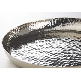Kobolo Decorative Tray, Christmas Plate, Silver, Aluminium, Hammered, 34 cm