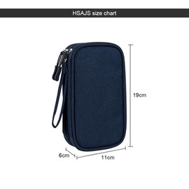 XFSRG Elektronische Kabeltasche Elektronik Organizer Tasche 2 Schicht Grosse Kapazität Kabel Reise Organisation für Frauen Mädchen für Festplatten Kabel Ladegerät USB SD Karte (Blau)