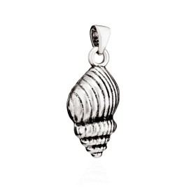NKlaus 24 x 12 mm Shell Pendant 925 Silver Antique Maritime Amulet Shell 15793, Sterling Silver