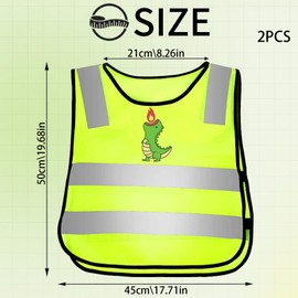 YOUYIKE Children's High Visibility Vest, Pack of 2/3 Reflective Safety Vest, Yellow Safety Vest, Bicycle Child from 3-12 Years, 360 Degree Reflective Vest for Going to School, Cycling, Sports, Running