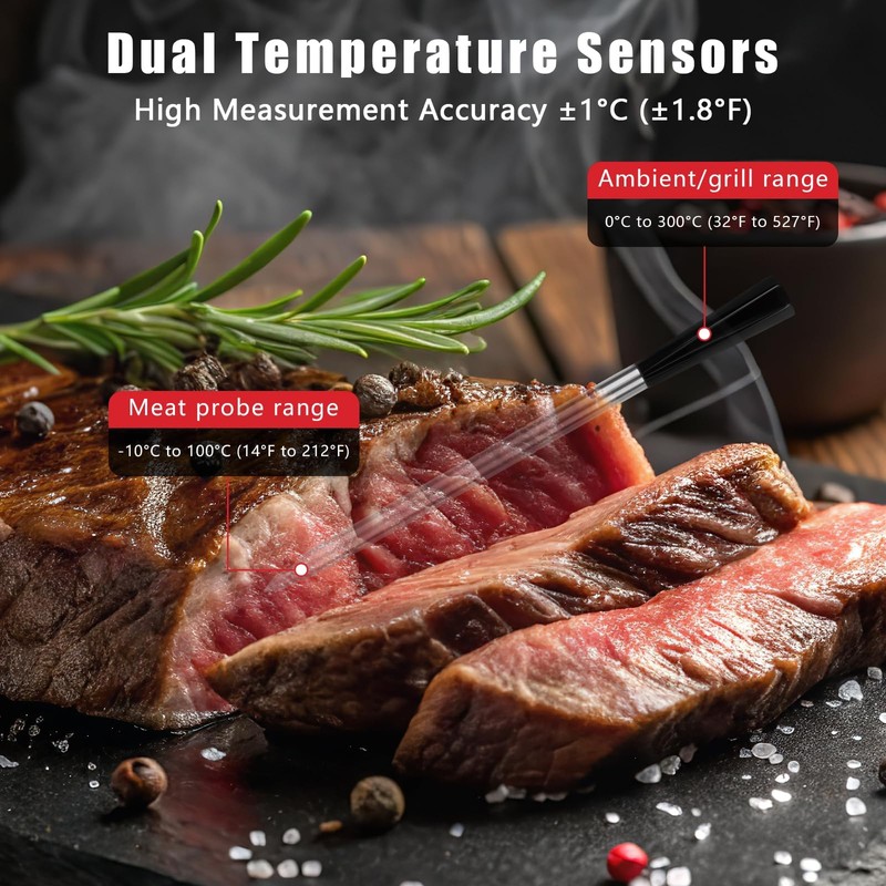 Smart Wireless Meat Thermometer – BBQ Thermometer 820-FT Bluetooth Wireless