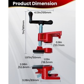 DUPDMKIN Pipe Clamps 3/4 inch 4 Pack Pipe Clamp with Unique Foot Ideal for Carpentry, Home Improvement, and DIY Projects Wood Gluing Clamps Quick Release (3/4 IN with Pads)