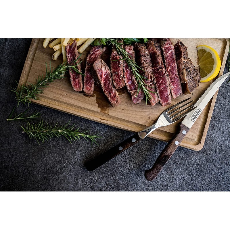Tramontina Table Fork Polywood Long 8" Dark Dishwasher Safe Made