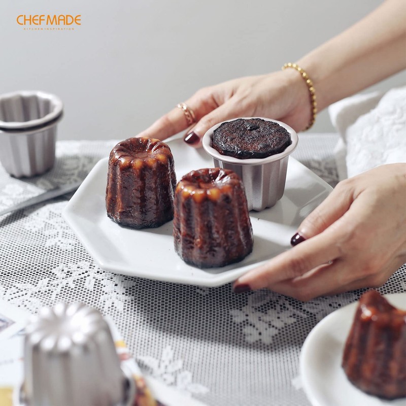 CHEFMADE Canele 6.6 cm 4 Piece Non-Stick Muffin Pan for