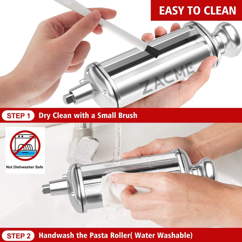 Pasta Roller for Kitchenaid Stand Mixer, Stainless Steel pasta roller