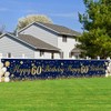 Navy Blue Gold 60th Birthday Banner, 18PCS Balloons, Outdoor Decor