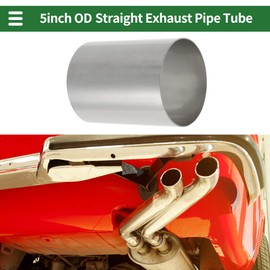 X AUTOHAUX 3" OD 100mm/3.9inch Length Straight Exhaust Pipe Tube T304 Stainless Steel Car Tubing Piping Surface Polishing Silver Tone