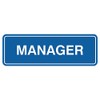Standard Manager Door/Wall Sign - Blue - Medium
