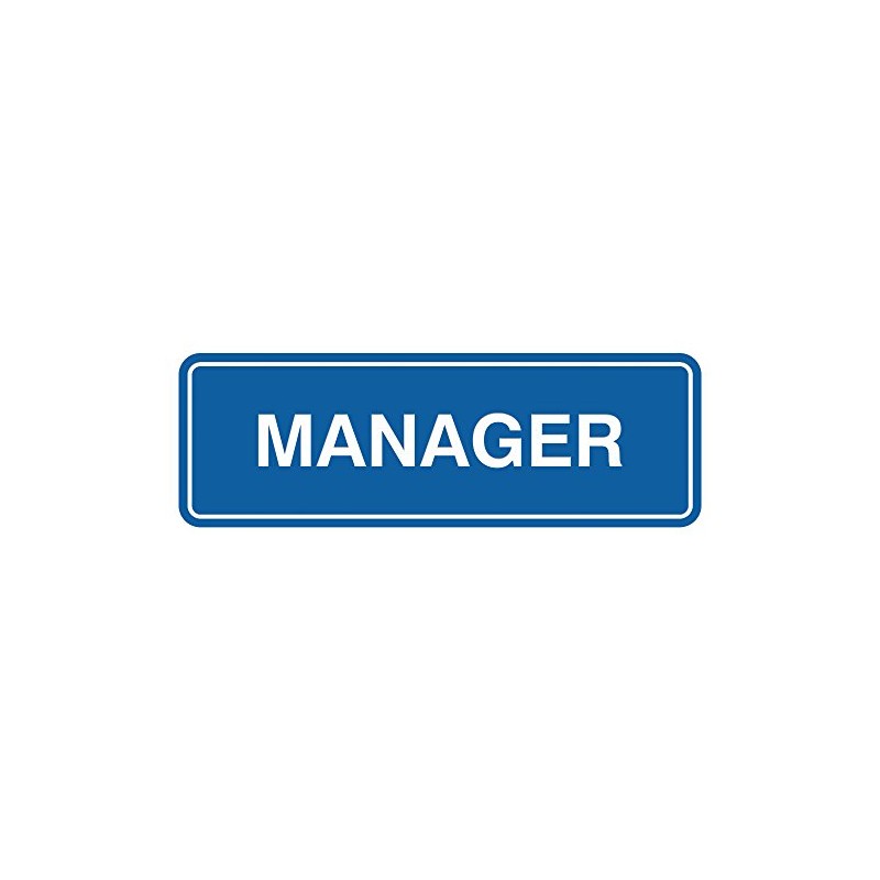 Standard Manager Door/Wall Sign - Blue - Medium