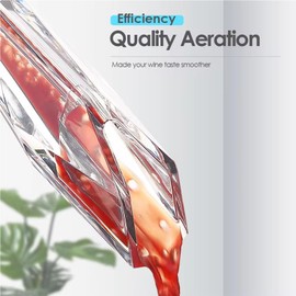 D&Slifei Wine Aerator Pourer - Premium Aerating Pourer and Decanter Spout Attaches to Wine Bottle for Improved Flavor, Enhanced Bouquet, Rich Finish and Bubbles, No-Drip, Spill