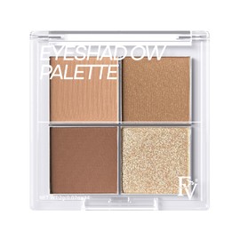 FV Eyeshadow Palette, Brown, Natural, Lurex & Matte, Set of 4 Colors, Teardrop Bag Makeup, Earth Tone Long-Lasting Coloring (Earth Color)