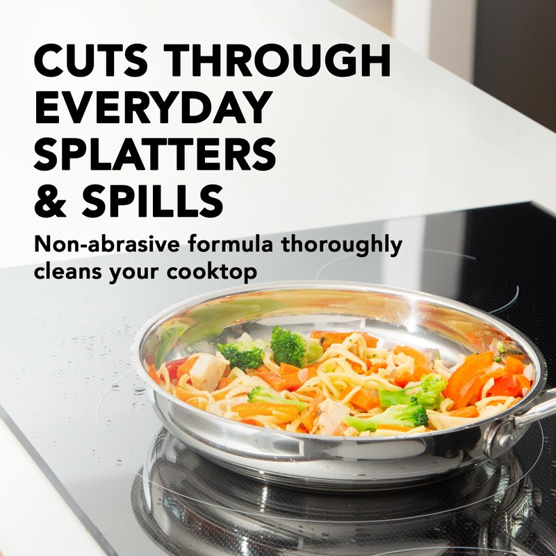 Weiman Daily Cooktop Cleaner with Microfiber Cloth Included for Glass